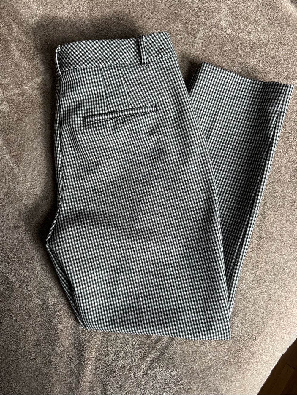 White House Black Market Black & White Gingham Cropped Pants